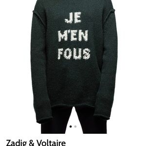 Zadig & Voltaire sweater, brand new, dark green color,Small size, Unisex